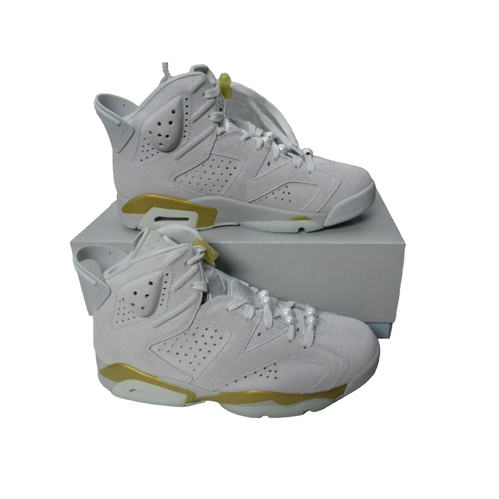 Nike Air Jordan 6 Retro Paris Olympics Platinum Glacier Shoes Blue Womens Sz 9